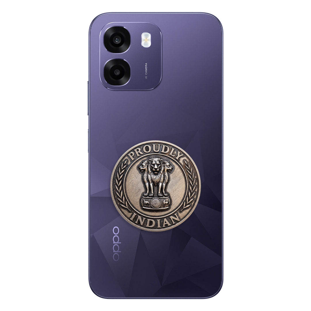 Oppo K14 5G Compatible Satyamev Jayate 3D Metal Emblem Sticker