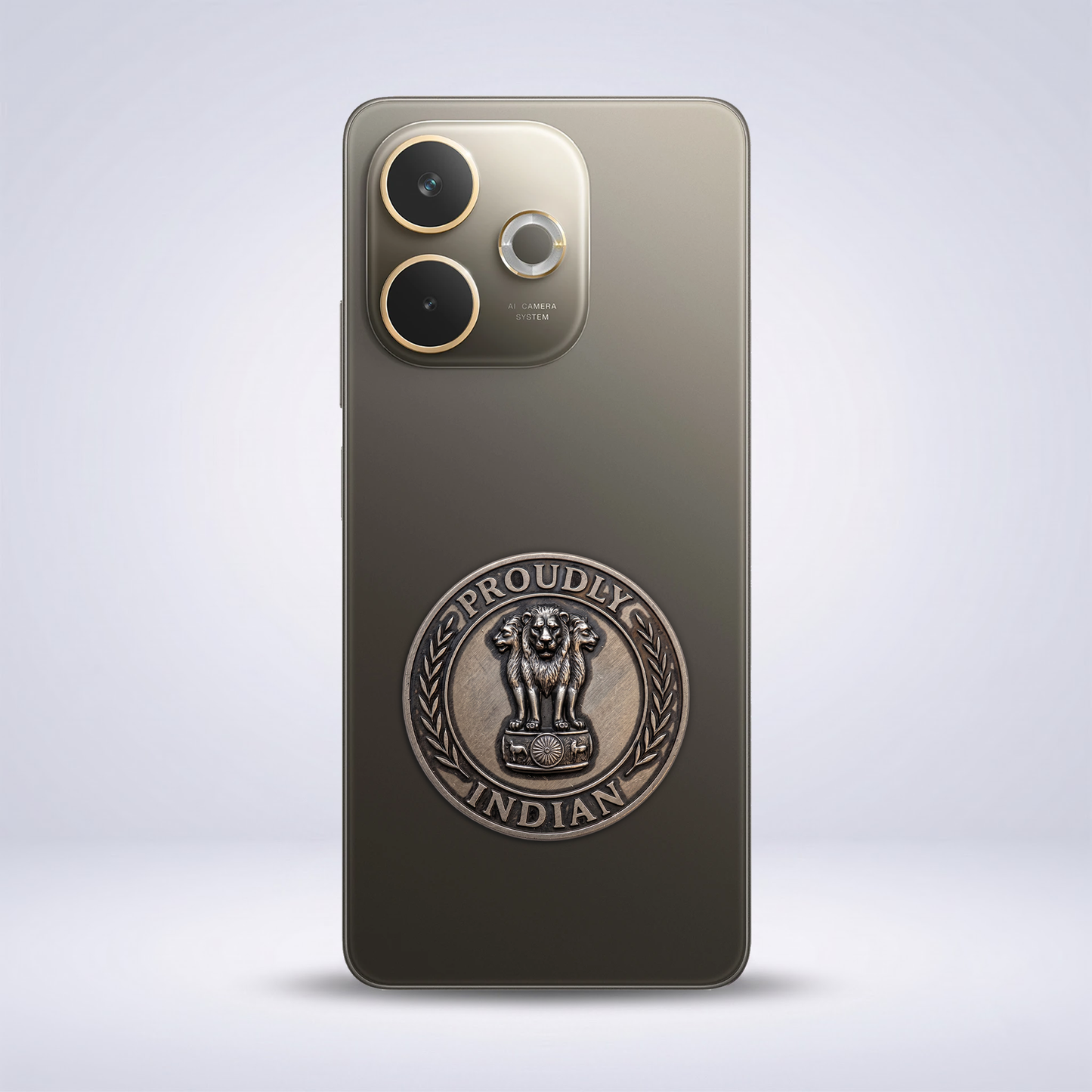 OPPO A5 Pro 5G Compatible Satyamev Jayate 3D Metal Emblem Sticker