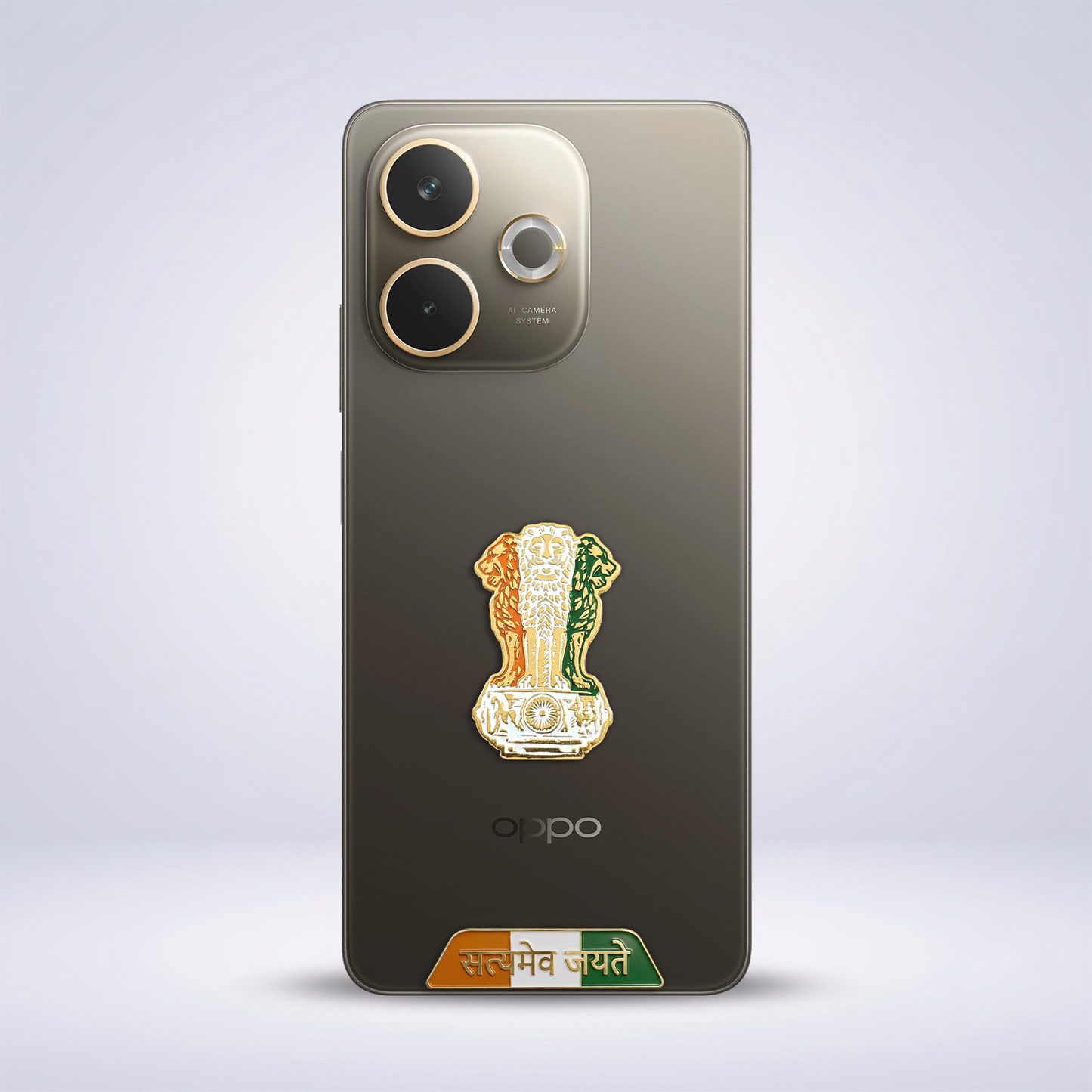 OPPO A5 Pro 5G Compatible Satyamev Jayate 3D Metal Emblem Sticker
