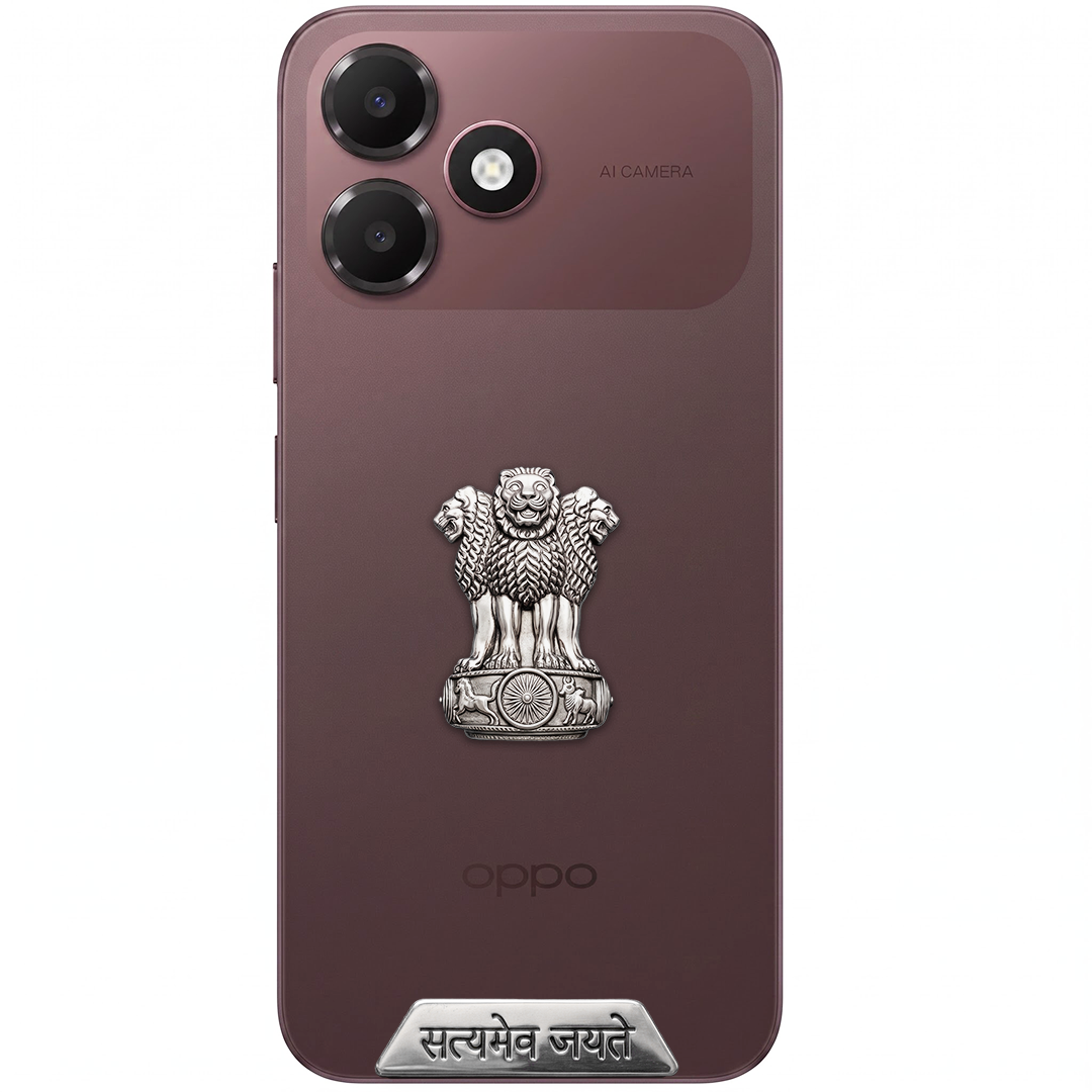 Oppo A6c 5G Compatible Satyamev Jayate 3D Metal Emblem Sticker