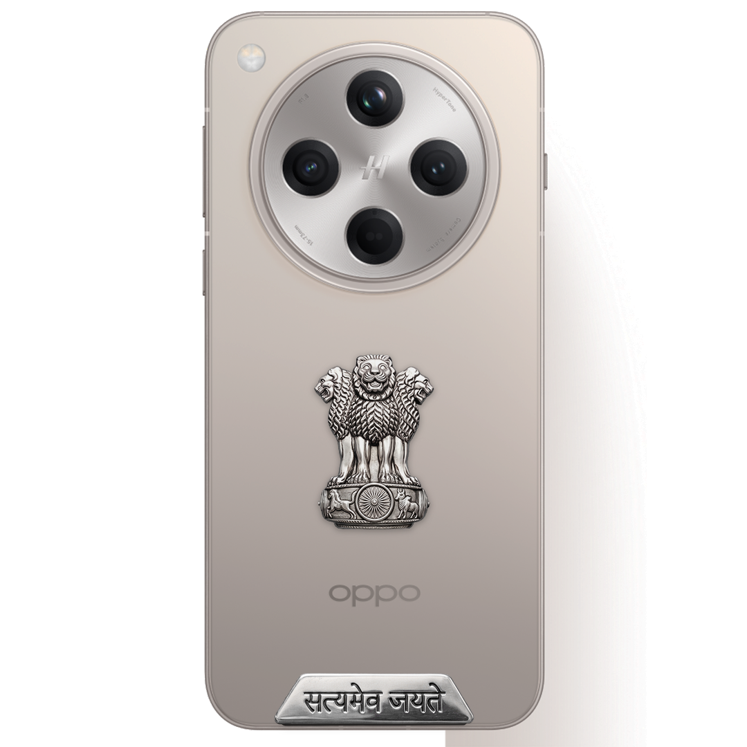 OPPO Find X8 5G Compatible Satyamev Jayate 3D Metal Emblem Sticker