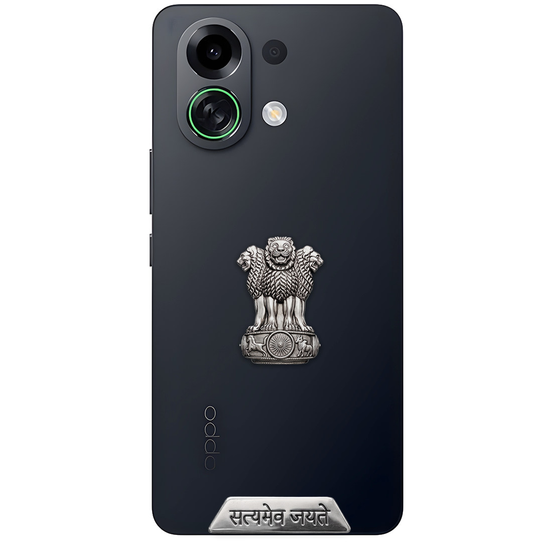Oppo K13 Turbo 5G Compatible Satyamev Jayate 3D Metal Emblem Sticker