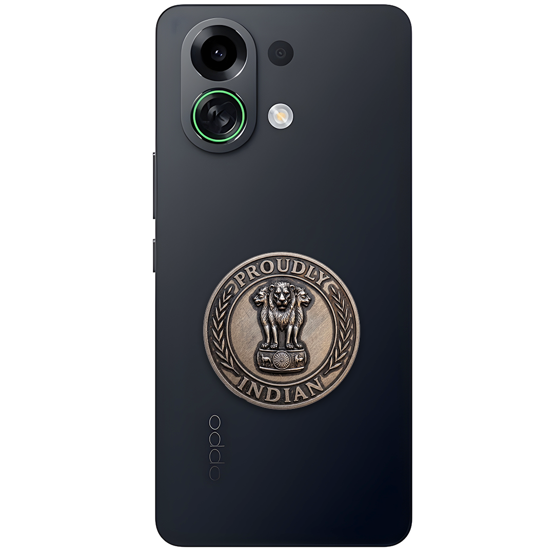 Oppo K13 Turbo 5G Compatible Satyamev Jayate 3D Metal Emblem Sticker