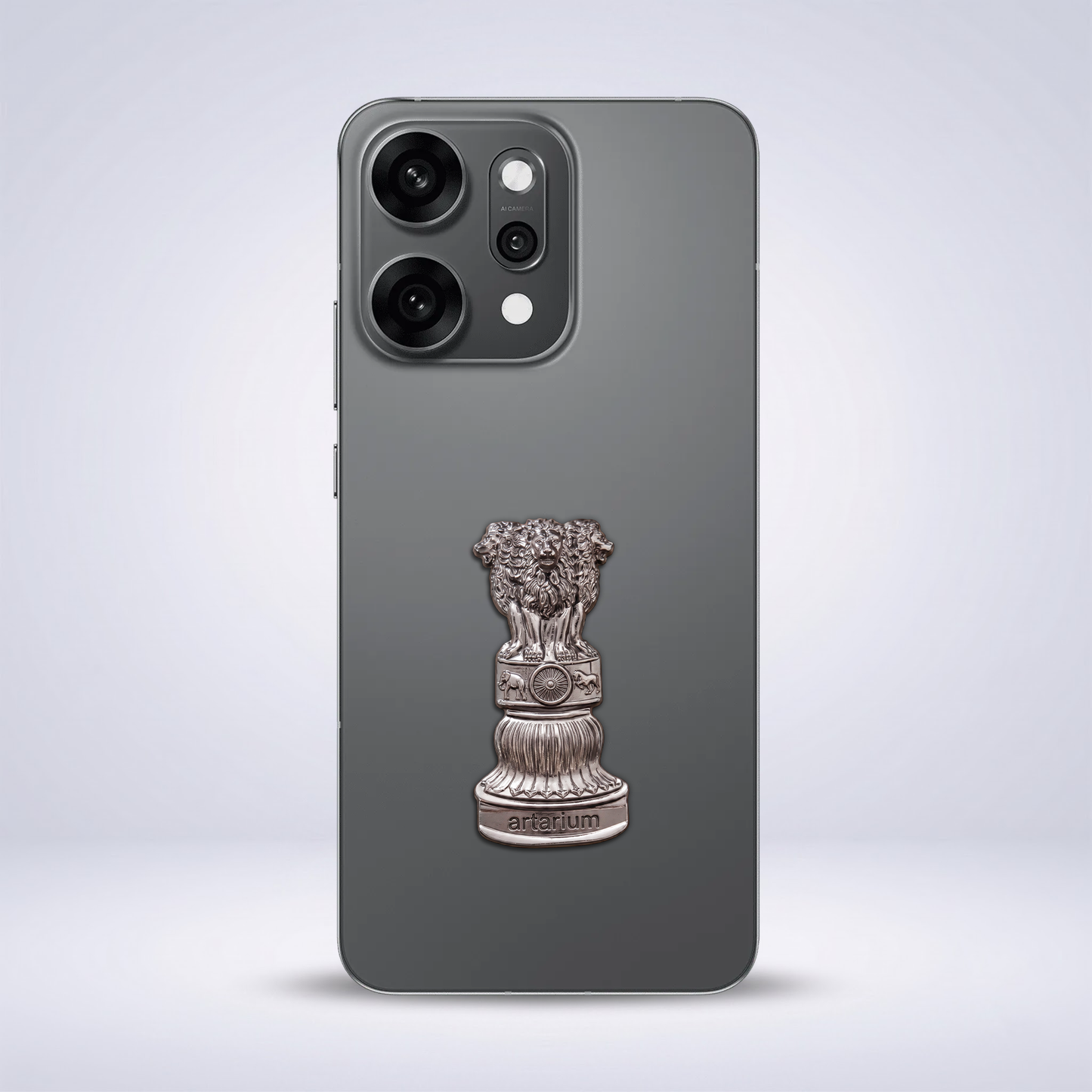 OPPO Reno 14 Pro 5G Compatible Satyamev Jayate 3D Metal Emblem Sticker