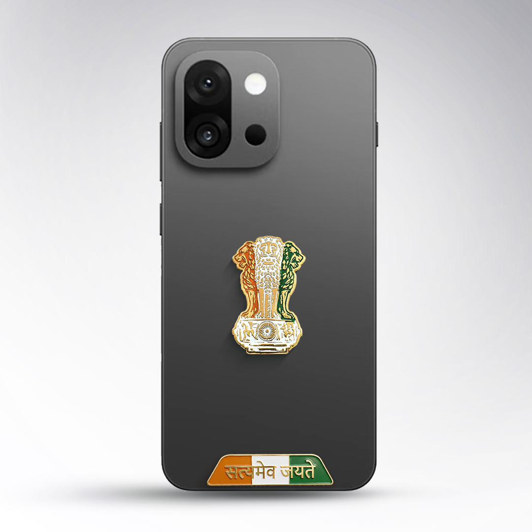 OnePlus 13s 5G Compatible Satyamev Jayate 3D Metal Emblem Sticker