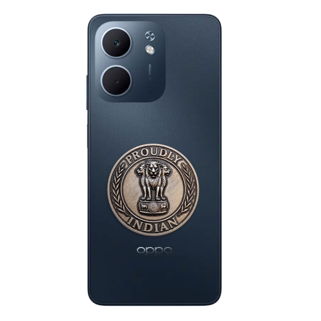 Oppo A5x 5G Compatible Satyamev Jayate 3D Metal Emblem Sticker