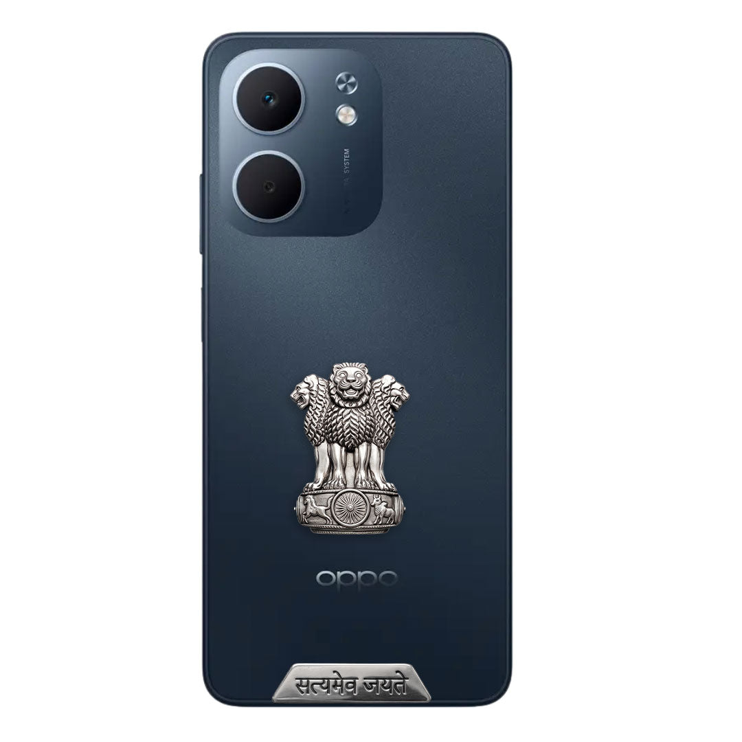 Oppo A5x 5G Compatible Satyamev Jayate 3D Metal Emblem Sticker