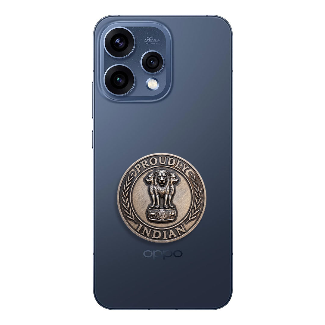 Oppo Reno 15 5G Compatible Satyamev Jayate 3D Metal Emblem Sticker