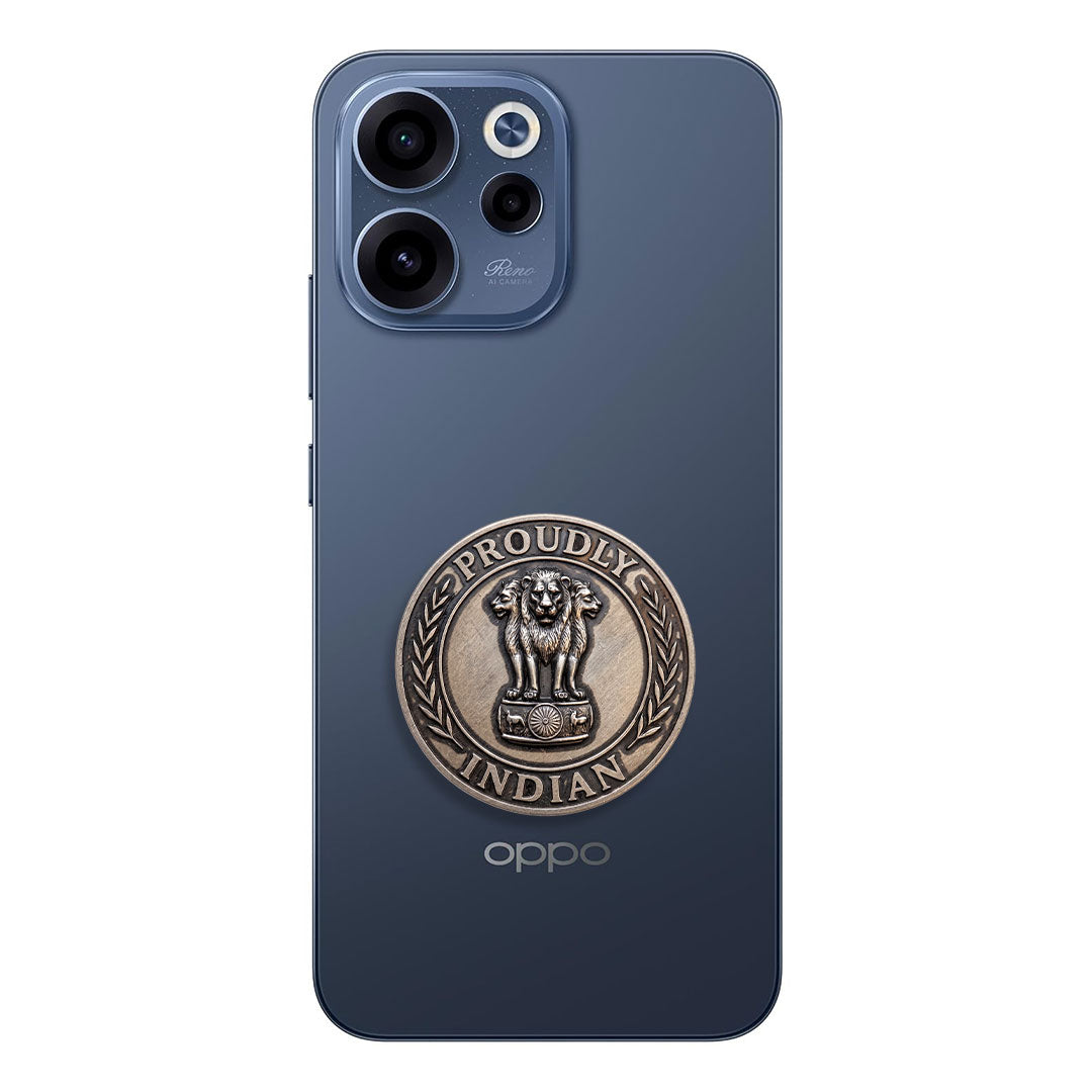 OPPO Reno15c 5G Compatible Satyamev Jayate 3D Metal Emblem Sticker