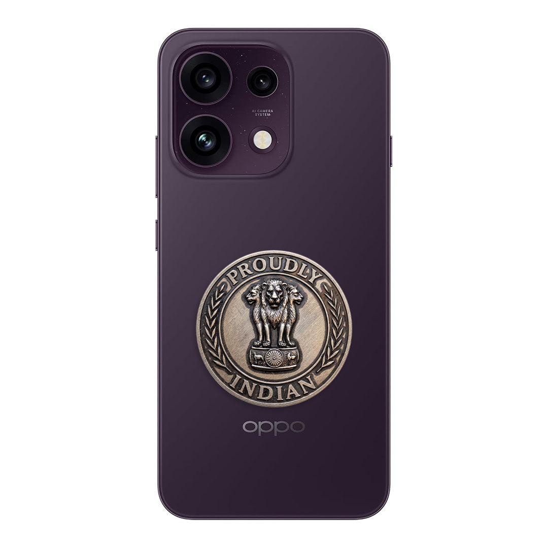 Oppo Reno 16c 5G Compatible Satyamev Jayate 3D Metal Emblem Sticker