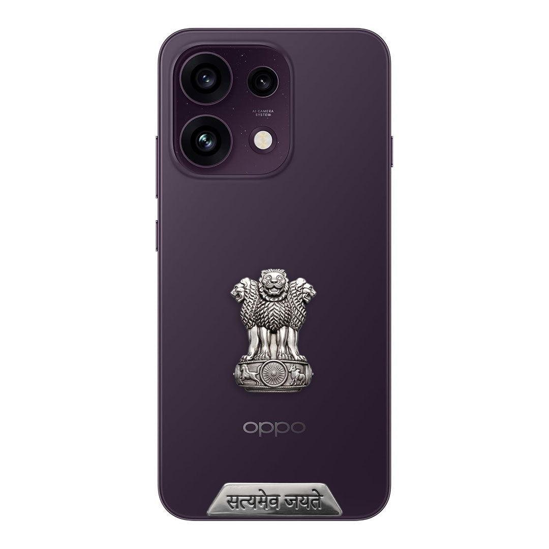 Oppo Reno 16c 5G Compatible Satyamev Jayate 3D Metal Emblem Sticker
