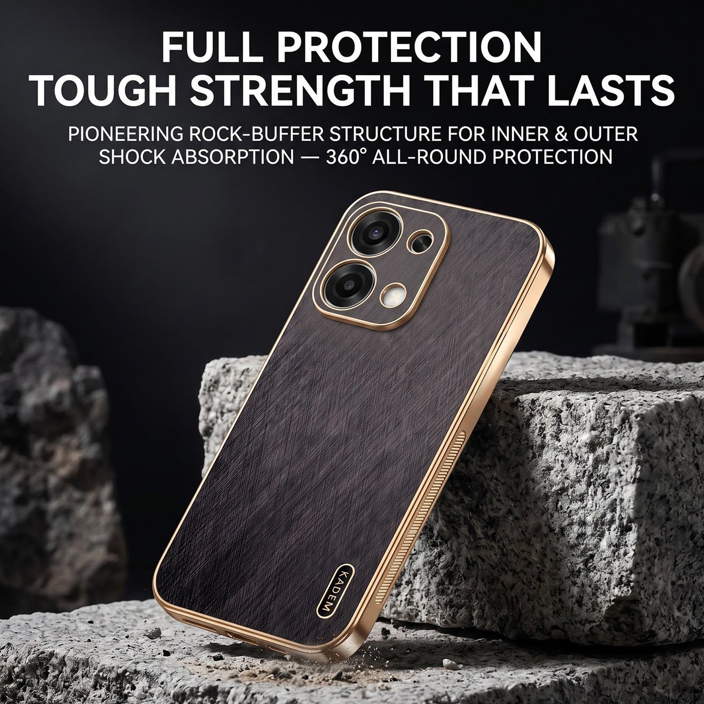 Oppo F31 5G Premium Electroplated Frame Gold Thread Pattern Soft Case