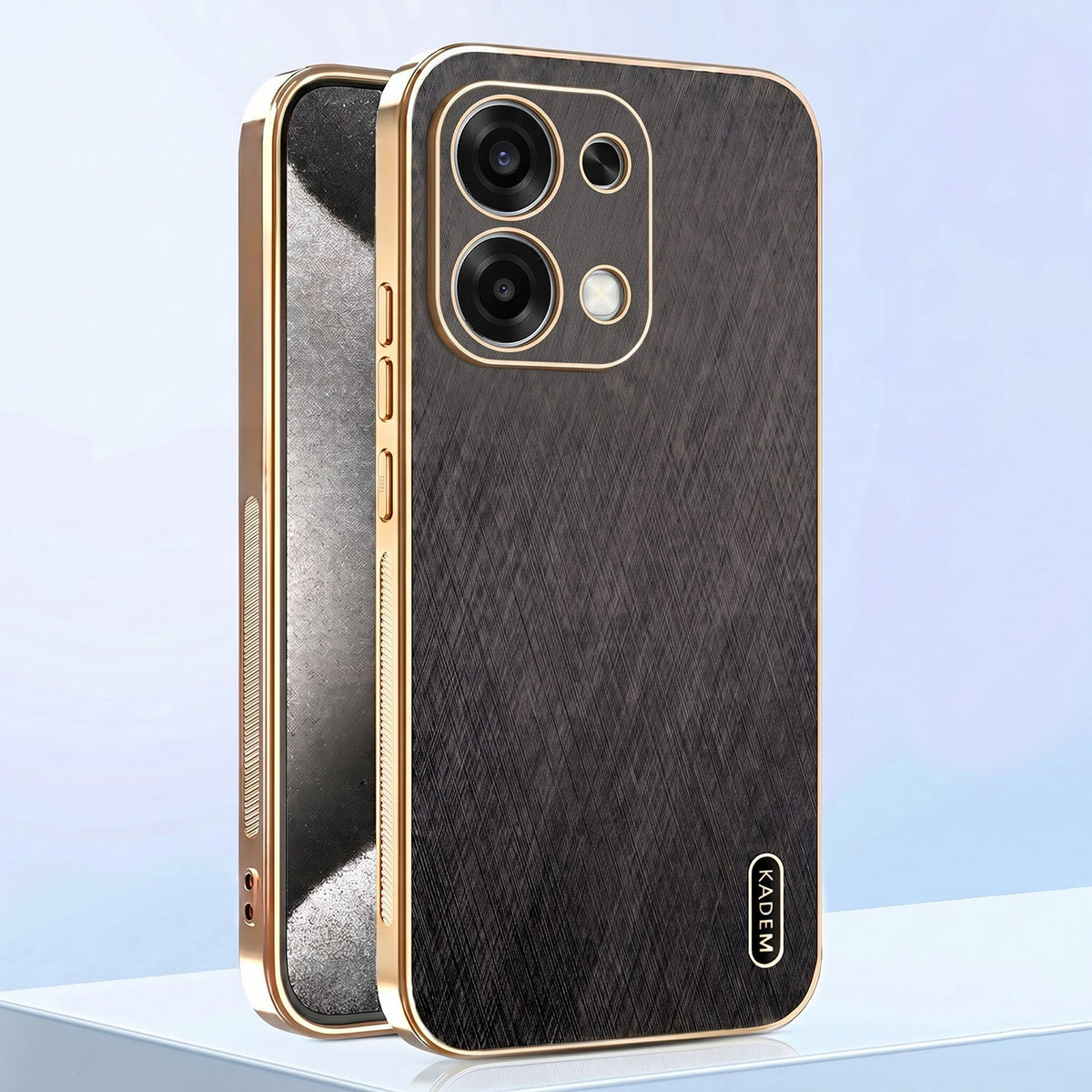 Oppo F31 5G Premium Electroplated Frame Gold Thread Pattern Soft Case