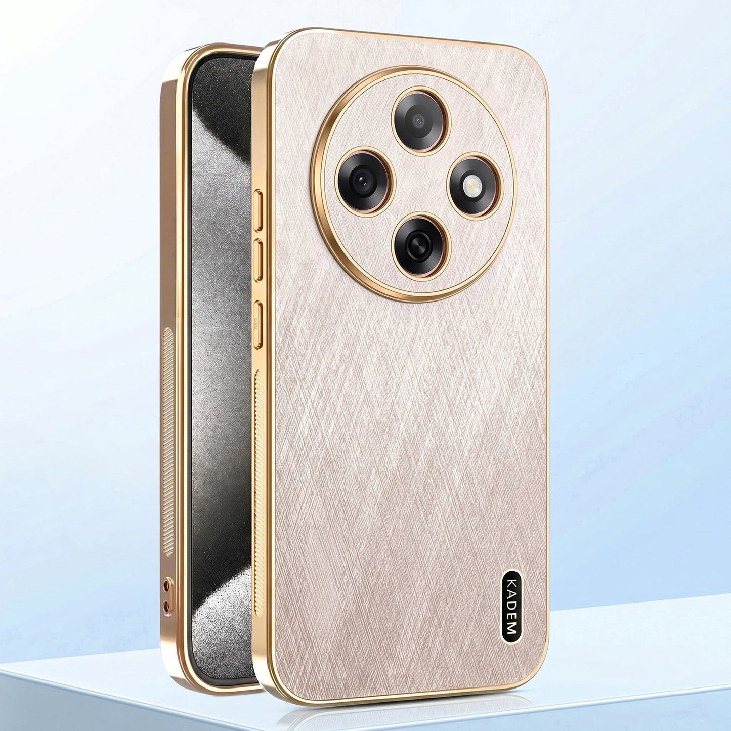 Oppo F31 Pro 5G Premium Electroplated Frame Gold Thread Pattern Soft Case