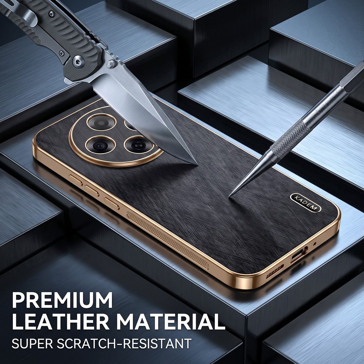 Oppo F31 Pro 5G Premium Electroplated Frame Gold Thread Pattern Soft Case