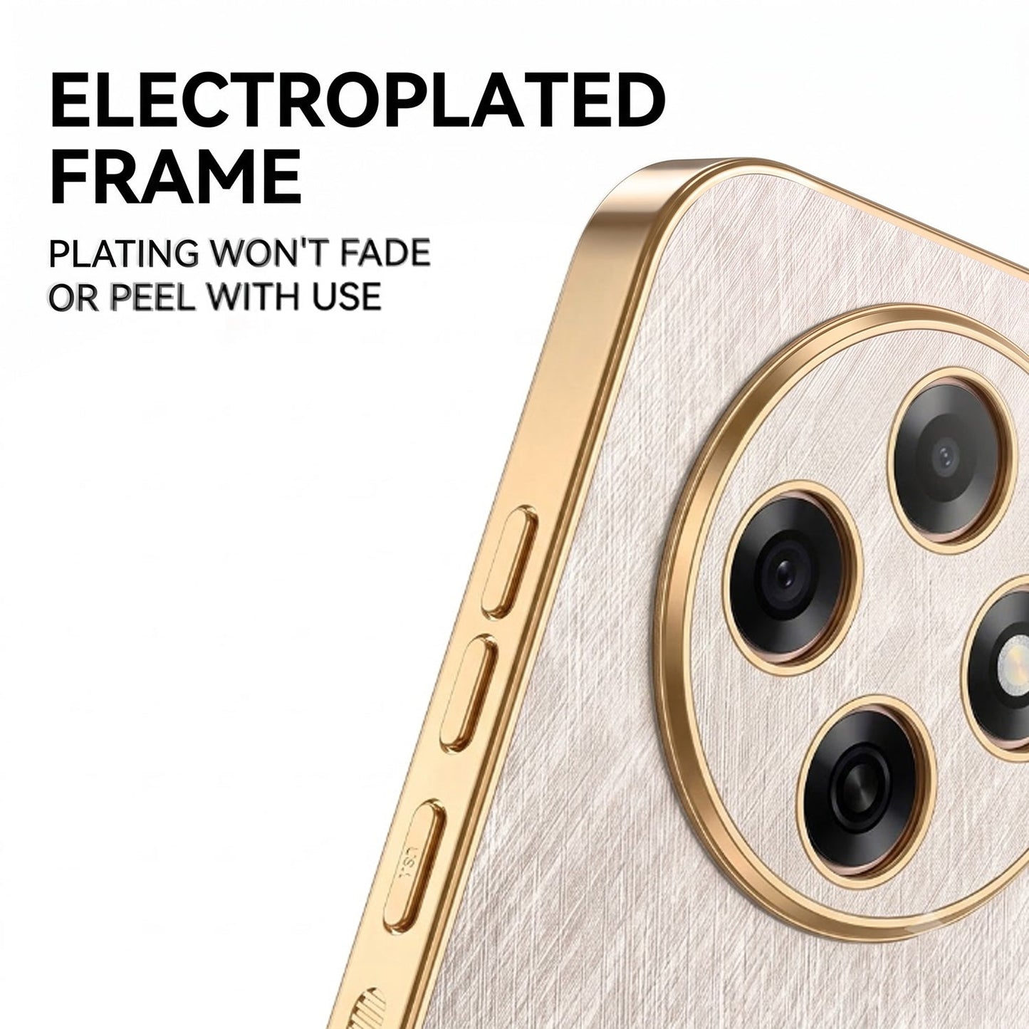 Oppo F31 Pro 5G Premium Electroplated Frame Gold Thread Pattern Soft Case