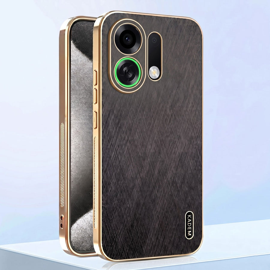 Oppo Reno K13 Turbo 5G Premium Electroplated Frame Gold Thread Pattern Soft Case