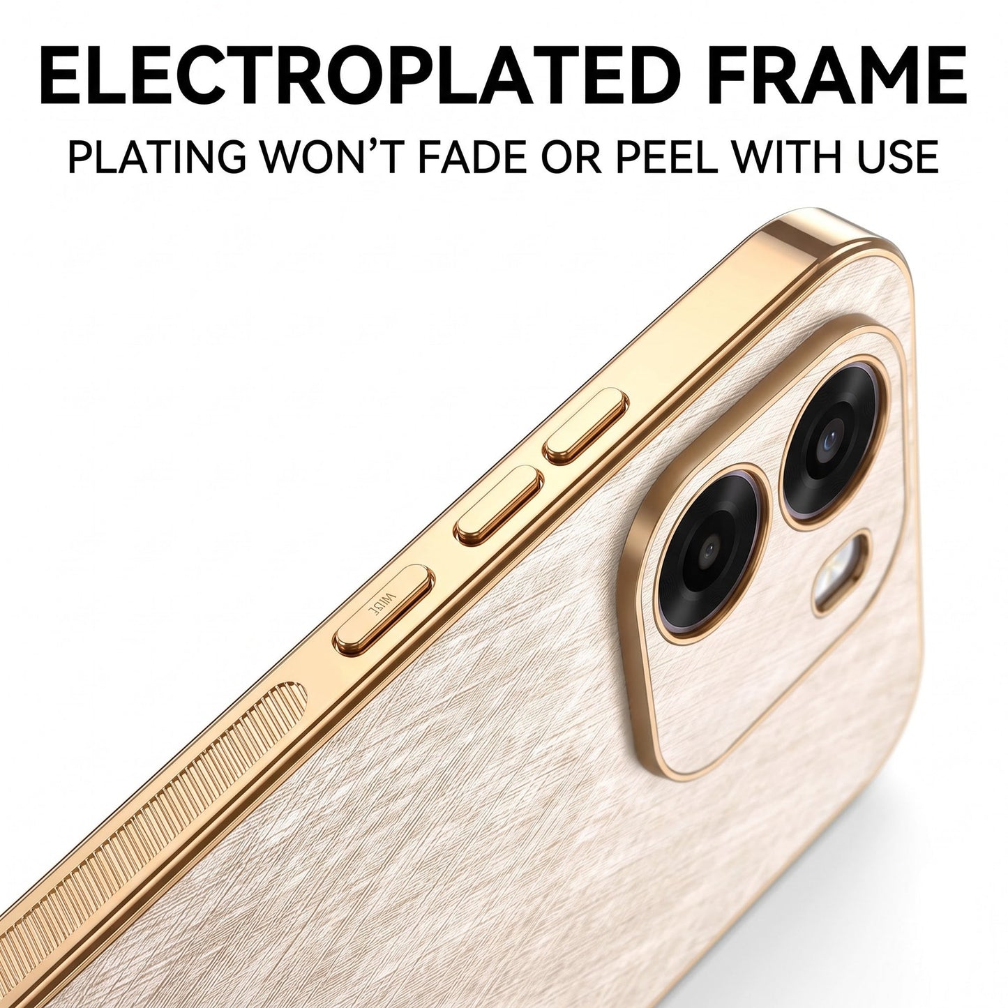 Oppo K14 5G Premium Electroplated Frame Gold Thread Pattern Soft Case