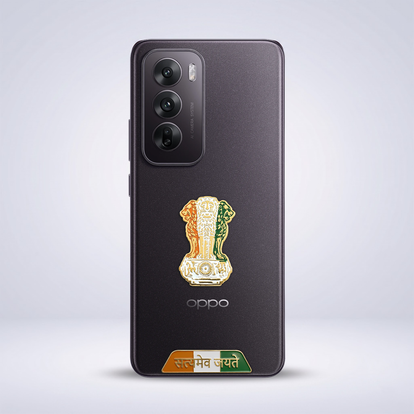 Oppo Reno 12 5G Compatible Satyamev Jayate 3D Metal Emblem Sticker