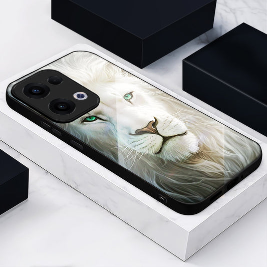 Oppo Reno 13 5G Premium Acrylic Shockproof Glass Back Case (Furry Elegance)