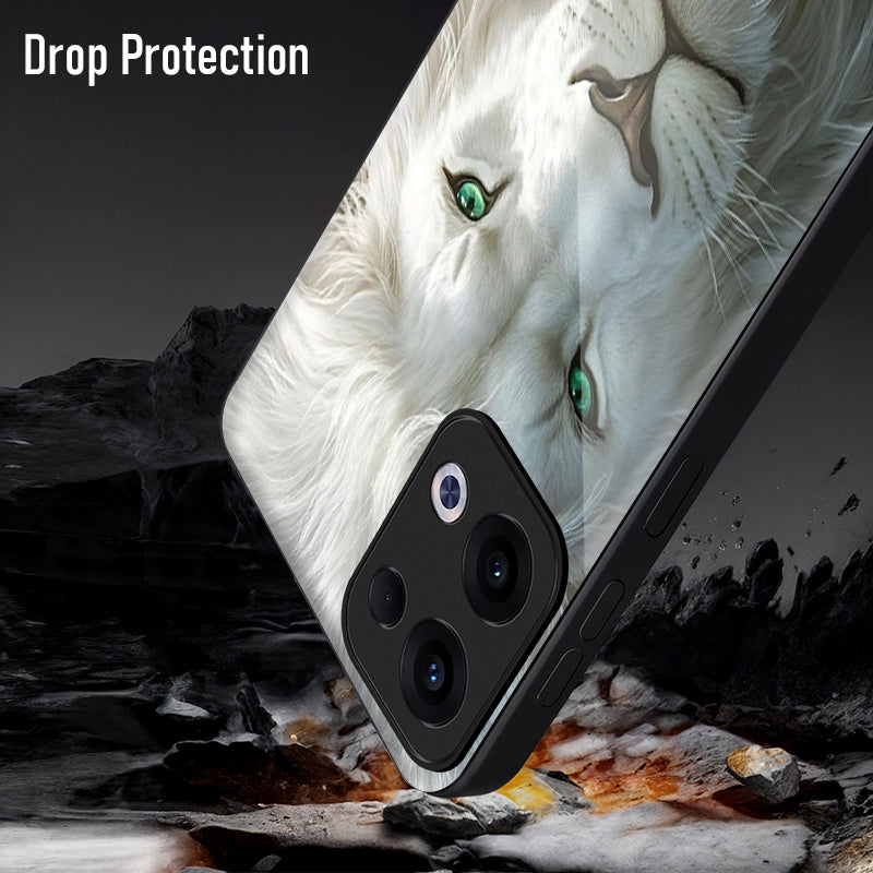 Oppo Reno 13 5G Premium Acrylic Shockproof Glass Back Case (Furry Elegance)