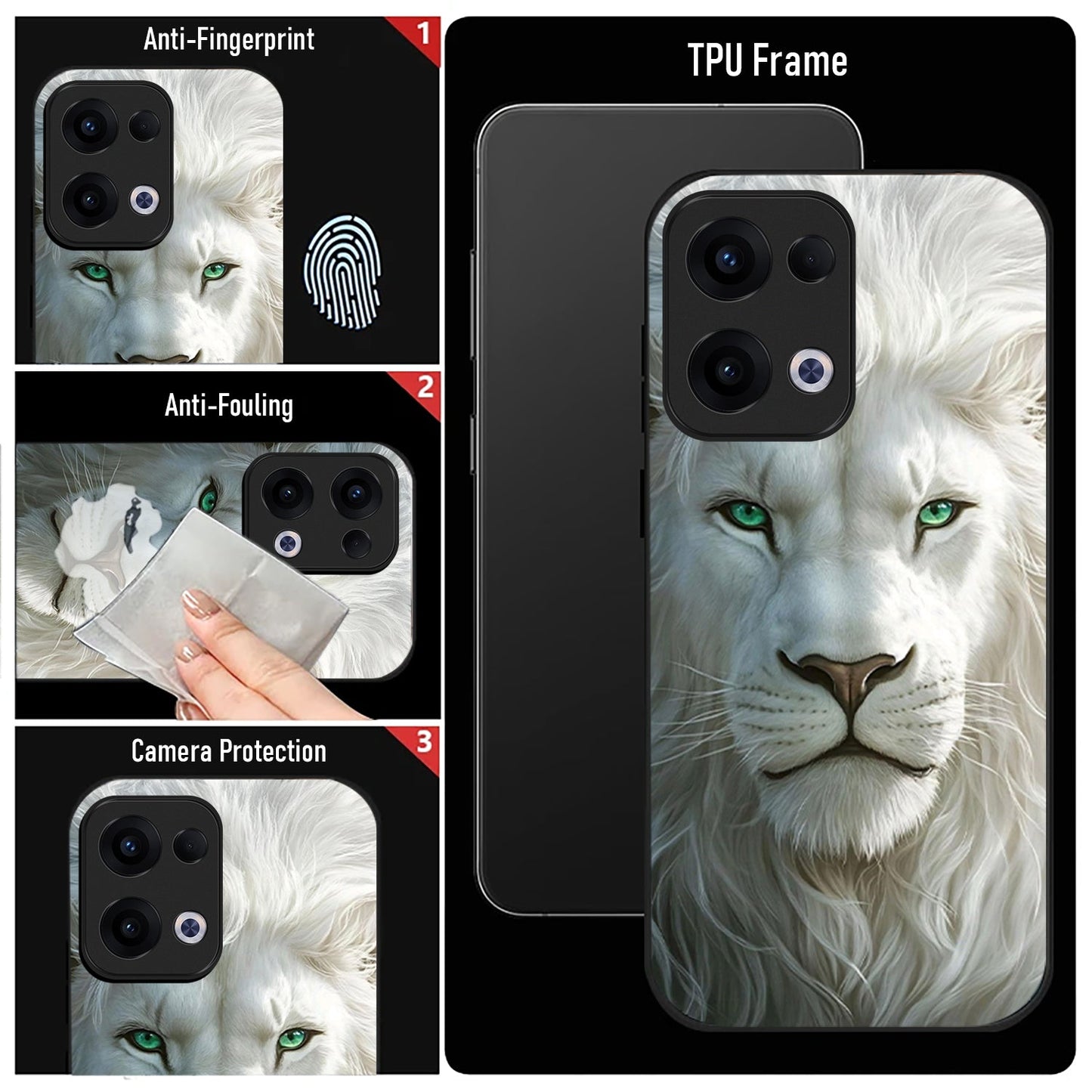 Oppo Reno 13 5G Premium Acrylic Shockproof Glass Back Case (Furry Elegance)