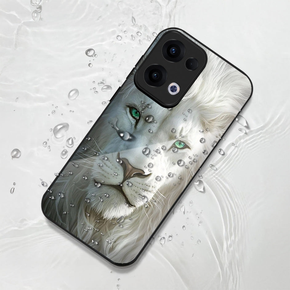 Oppo Reno 13 5G Premium Acrylic Shockproof Glass Back Case (Furry Elegance)