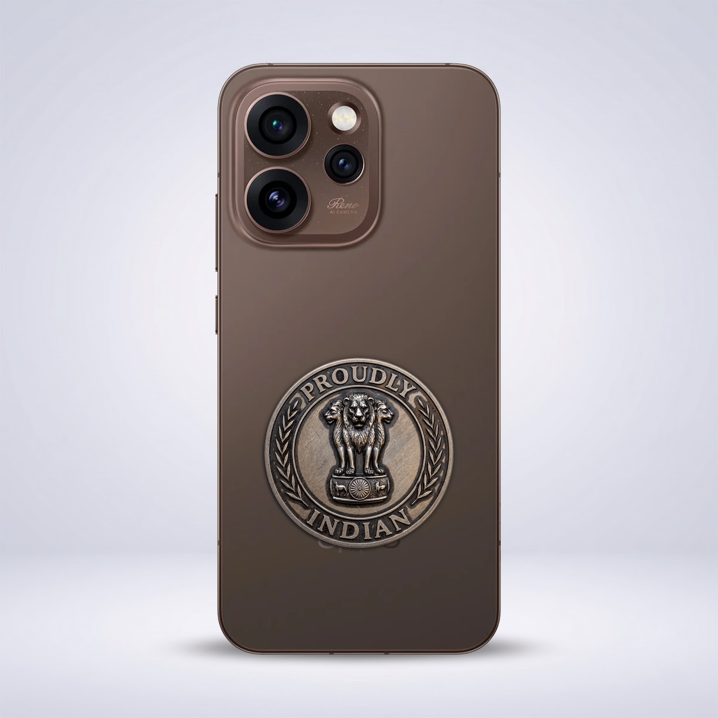 Oppo Reno 15 Pro 5G Compatible Satyamev Jayate 3D Metal Emblem Sticker