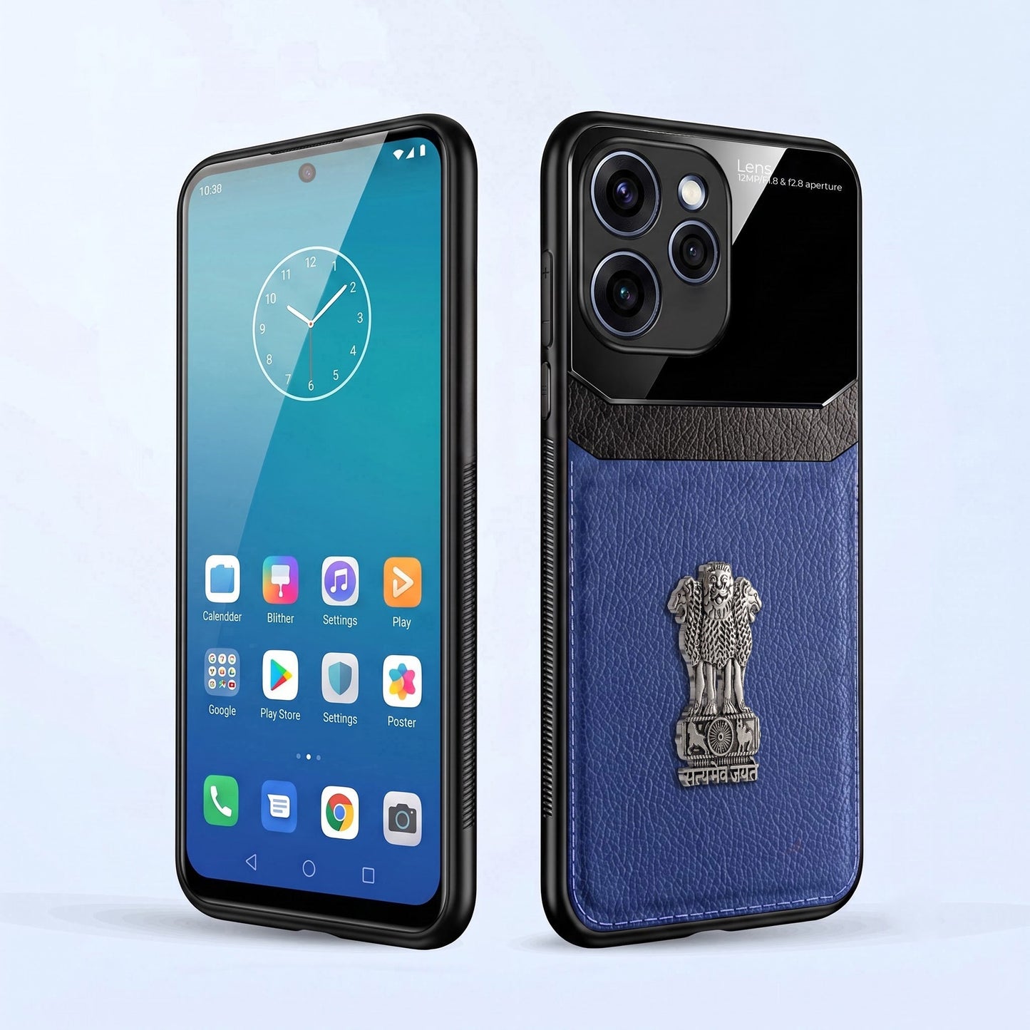 Oppo Reno 15 Pro Mini 5G Satyamev Jayate 3D Metal Leather Back Case