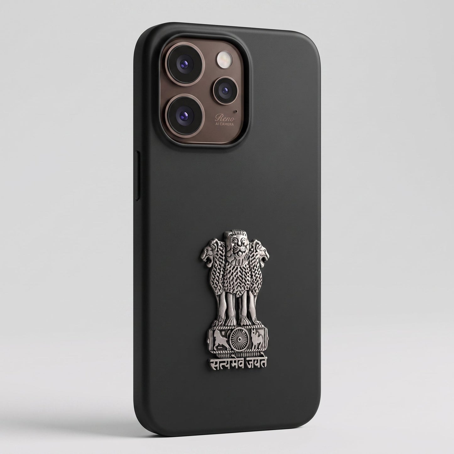 Oppo Reno 15 Pro Mini 5G Compatible Satyamev Jayate 3D Metal Emblem Sticker