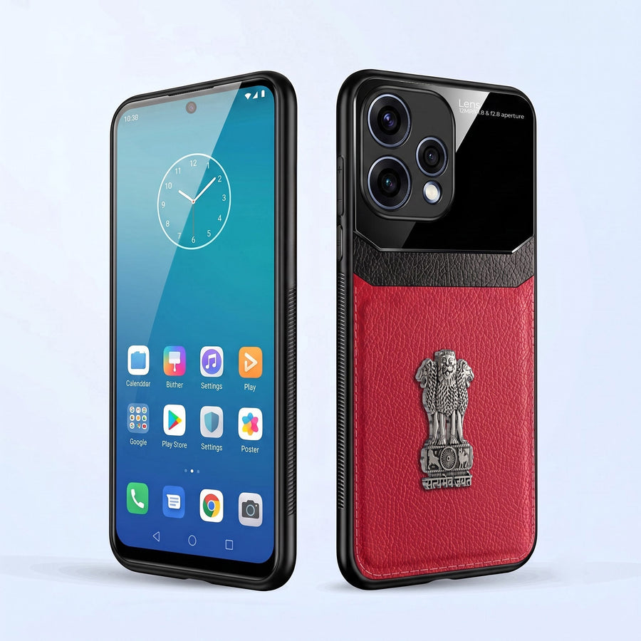 Oppo Reno 15 5G Satyamev Jayate 3D Metal Leather Back Case