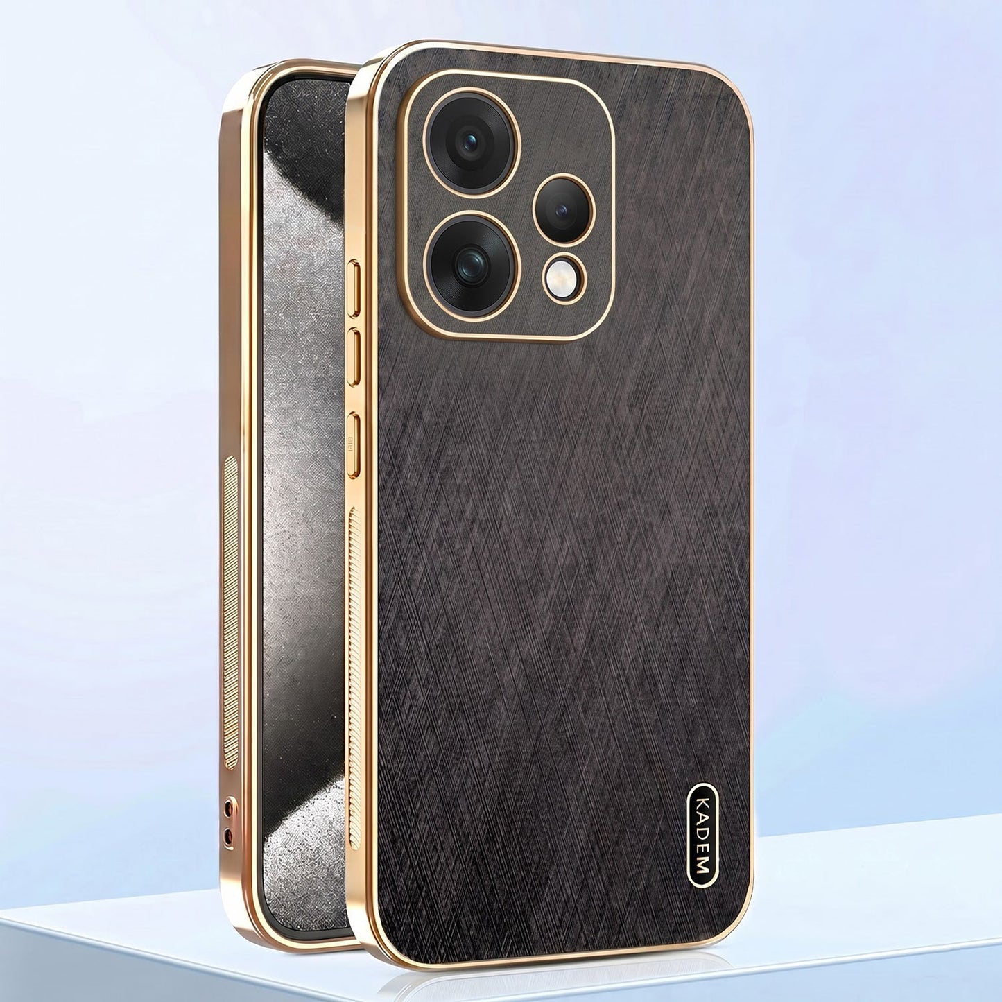 Oppo Reno 15 5G Premium Electroplated Frame Gold Thread Pattern Soft Case