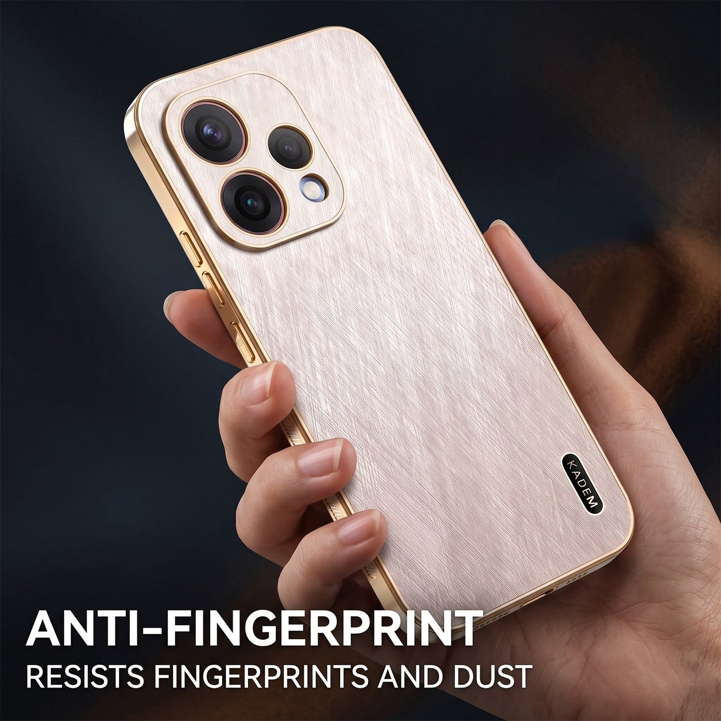 Oppo Reno 15 5G Premium Electroplated Frame Gold Thread Pattern Soft Case