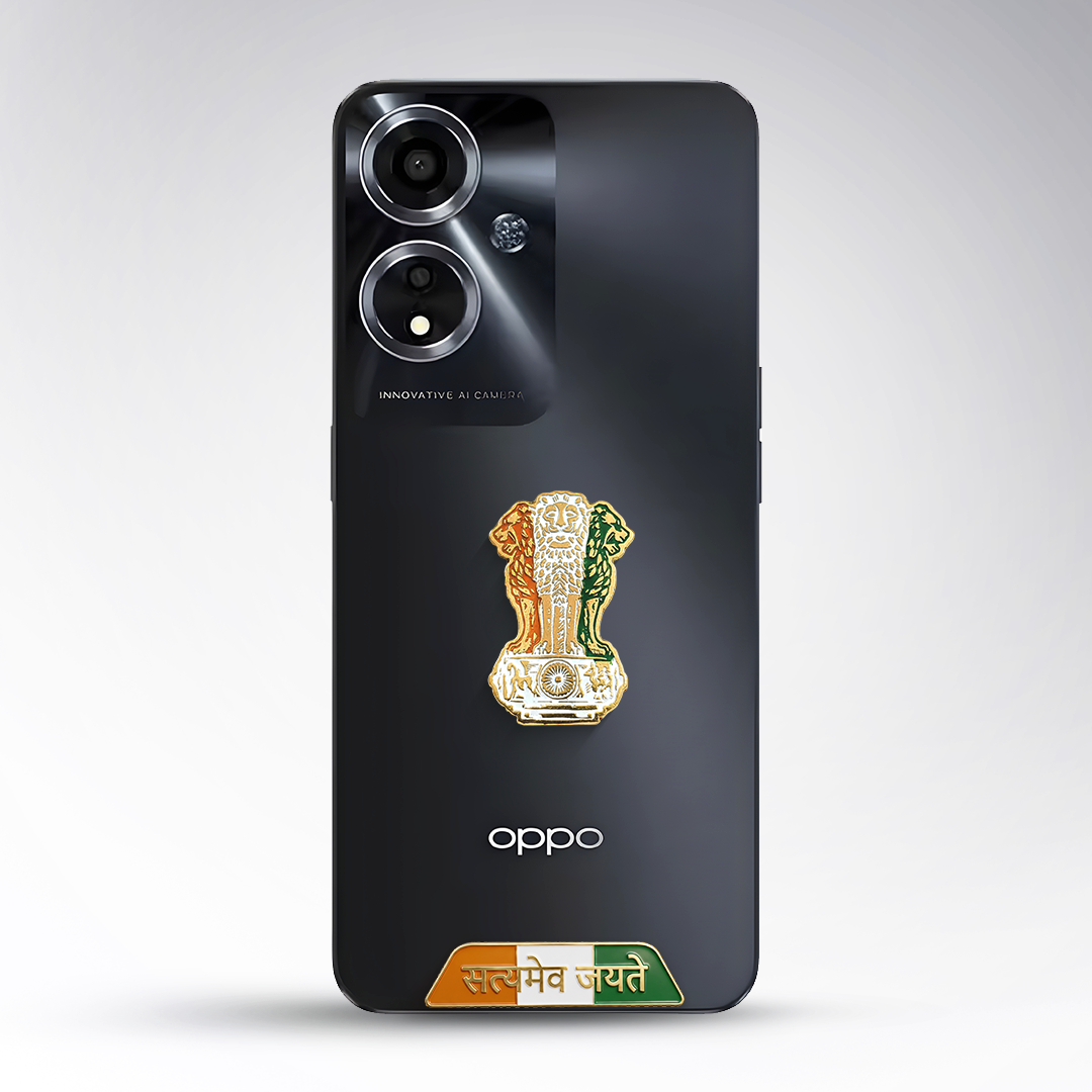 Oppo A59 5G Compatible Satyamev Jayate 3D Metal Emblem Sticker