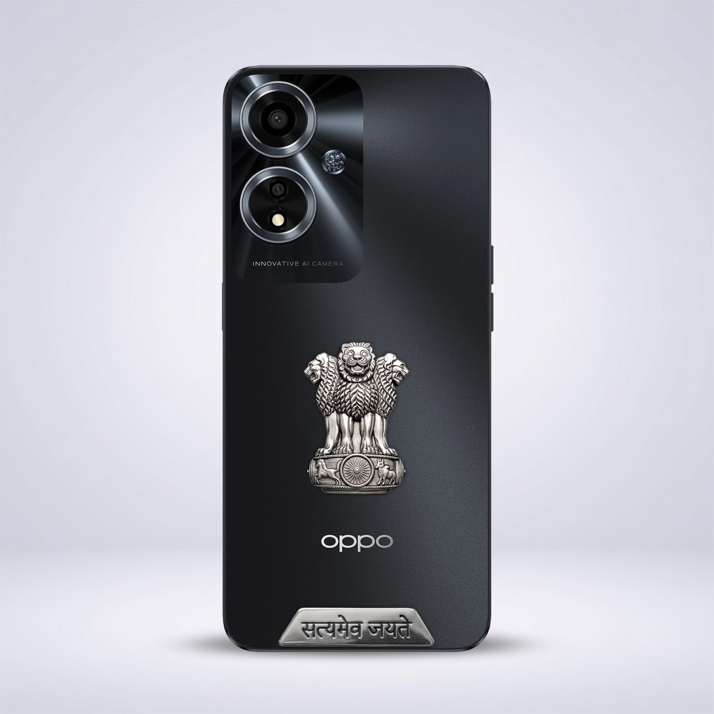 Oppo A59 5G Compatible Satyamev Jayate 3D Metal Emblem Sticker