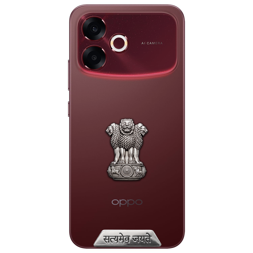Oppo F33 Pro 5G Compatible Satyamev Jayate 3D Metal Emblem Sticker