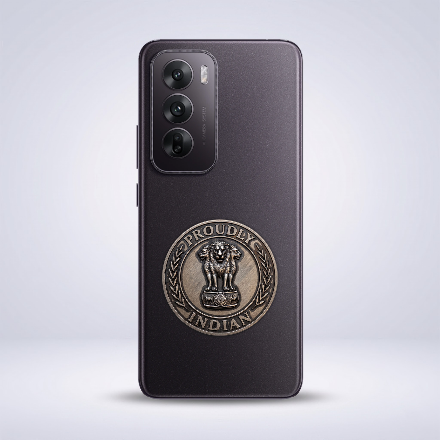 Oppo Reno 12 5G Compatible Satyamev Jayate 3D Metal Emblem Sticker