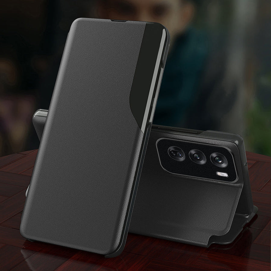 Oppo Reno12 5G Luxury Half Window Leather Flip Case
