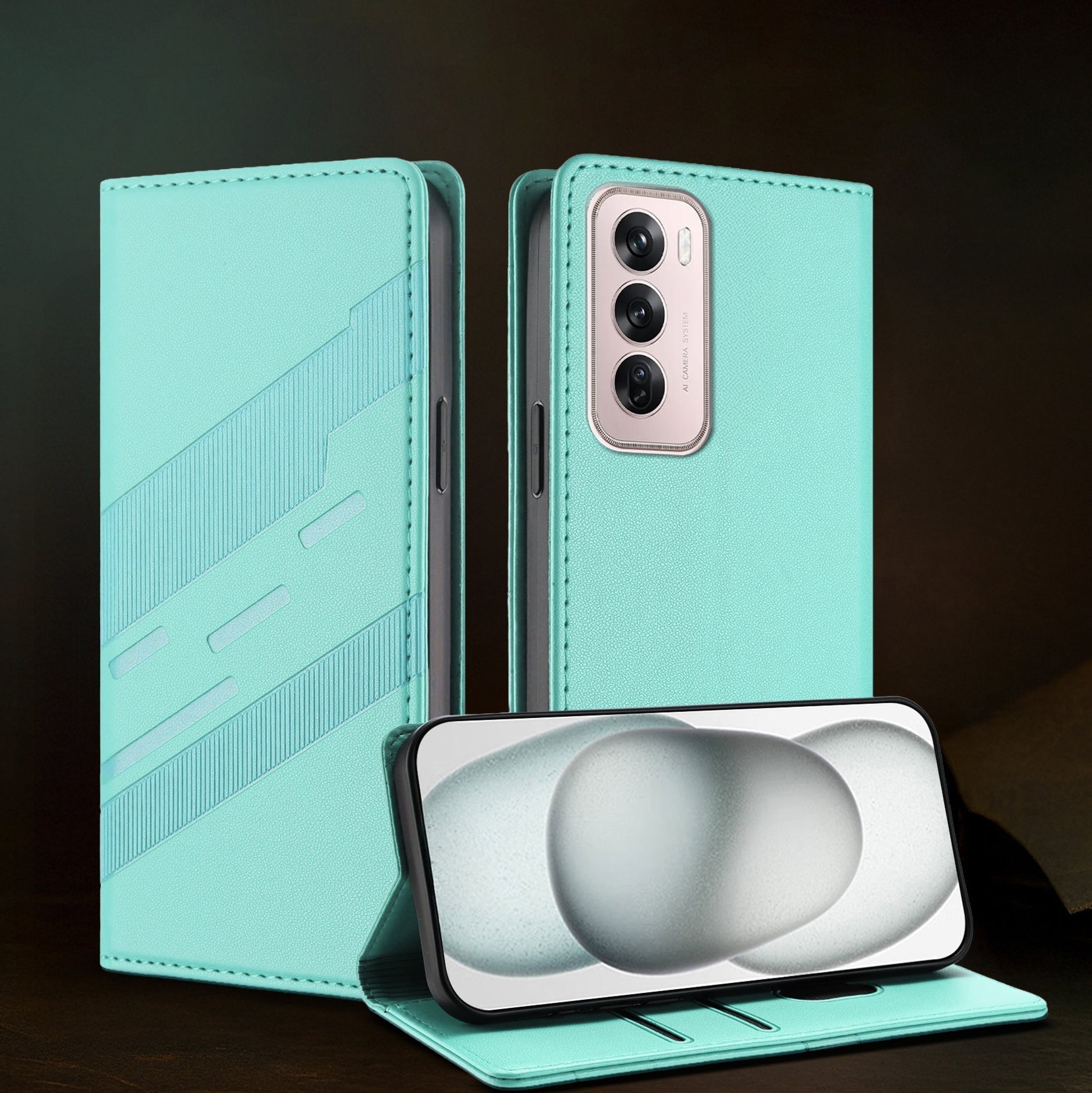 Embossed floral design leather wallet case for Oppo Reno 12 Pro 5G