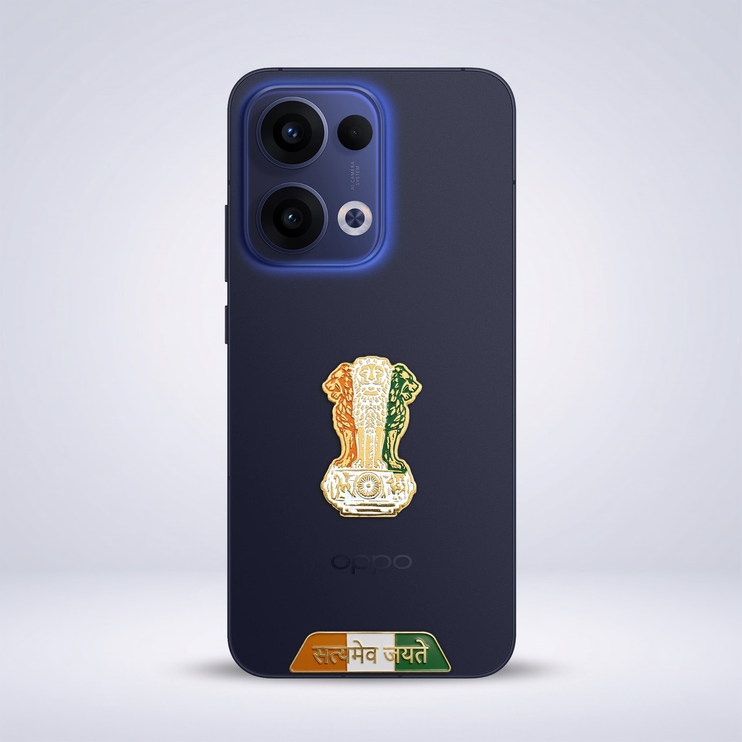 Oppo Reno 13 5G Compatible Satyamev Jayate 3D Metal Emblem Sticker