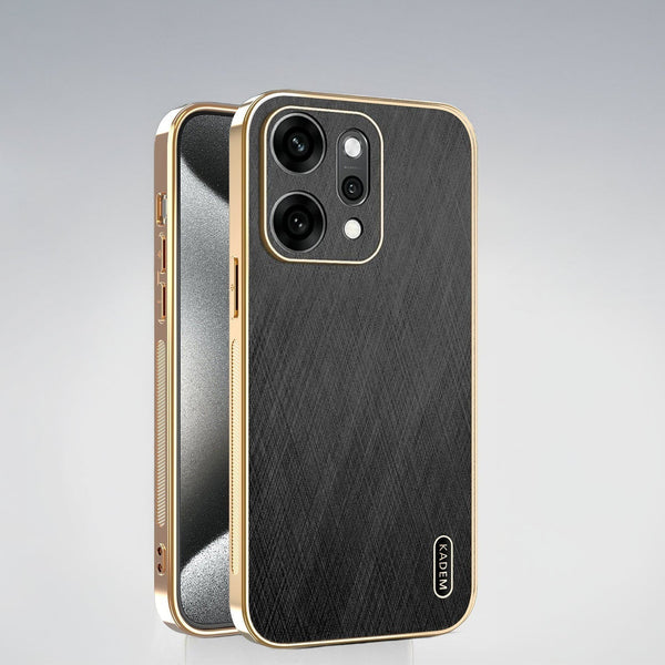 Oppo Reno 14 5G Premium Electroplated Frame Gold Thread Pattern Soft Case