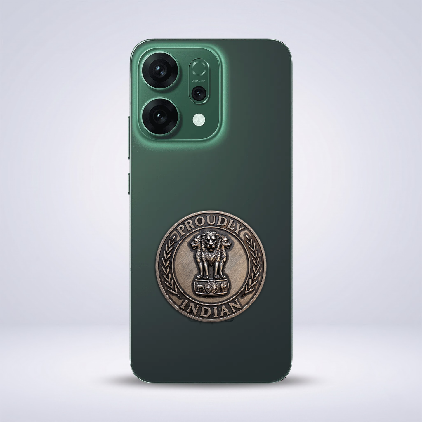 Oppo Reno 14 5G Compatible Satyamev Jayate 3D Metal Emblem Sticker