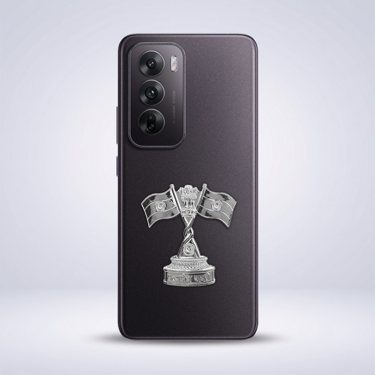 Oppo Reno 12 5G Compatible Satyamev Jayate 3D Metal Emblem Sticker