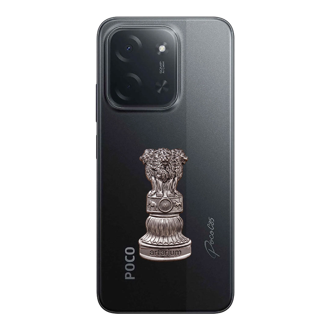 POCO C85 5G Compatible Satyamev Jayate 3D Metal Emblem Sticker