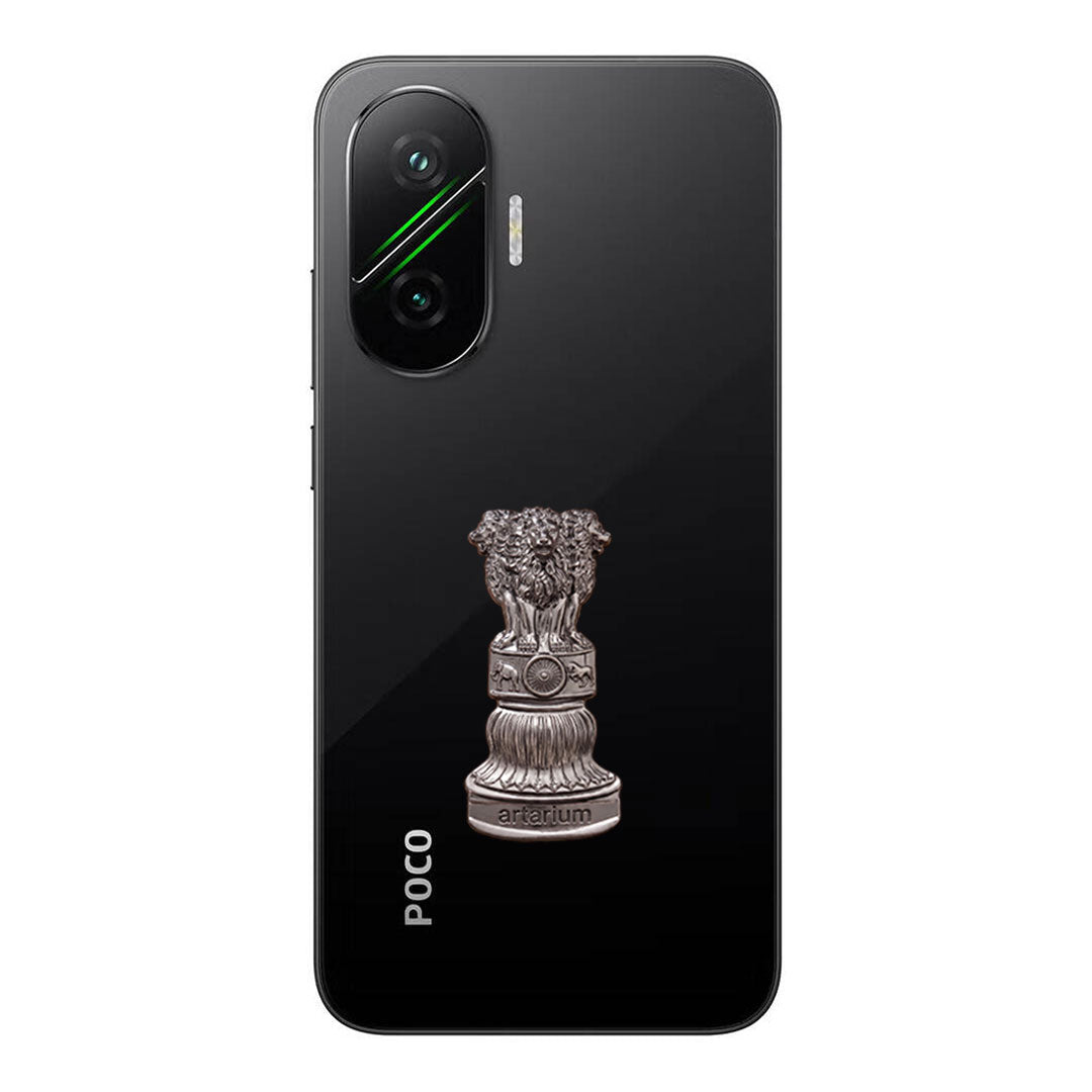 POCO F7 5G Compatible Satyamev Jayate 3D Metal Emblem Sticker