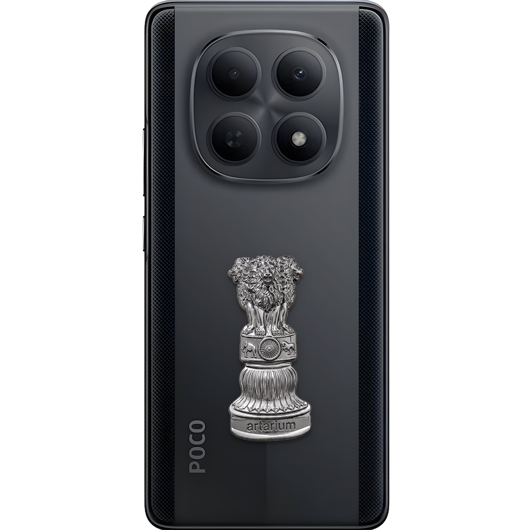 Poco M8 5G Compatible Satyamev Jayate 3D Metal Emblem Sticker