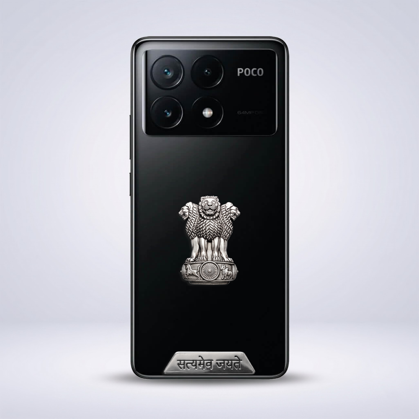 POCO X6 Pro 5G Compatible Satyamev Jayate 3D Metal Emblem Sticker