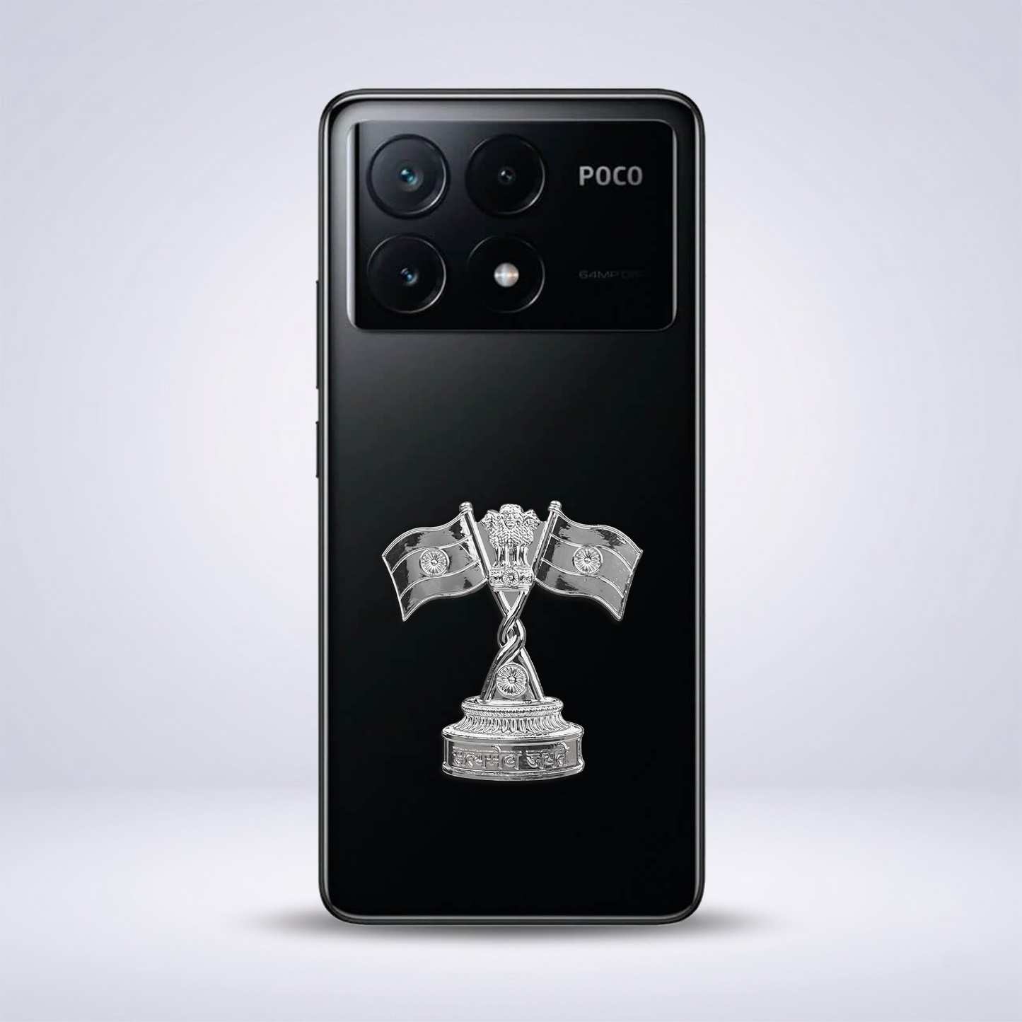 POCO X6 Pro 5G Compatible Satyamev Jayate 3D Metal Emblem Sticker