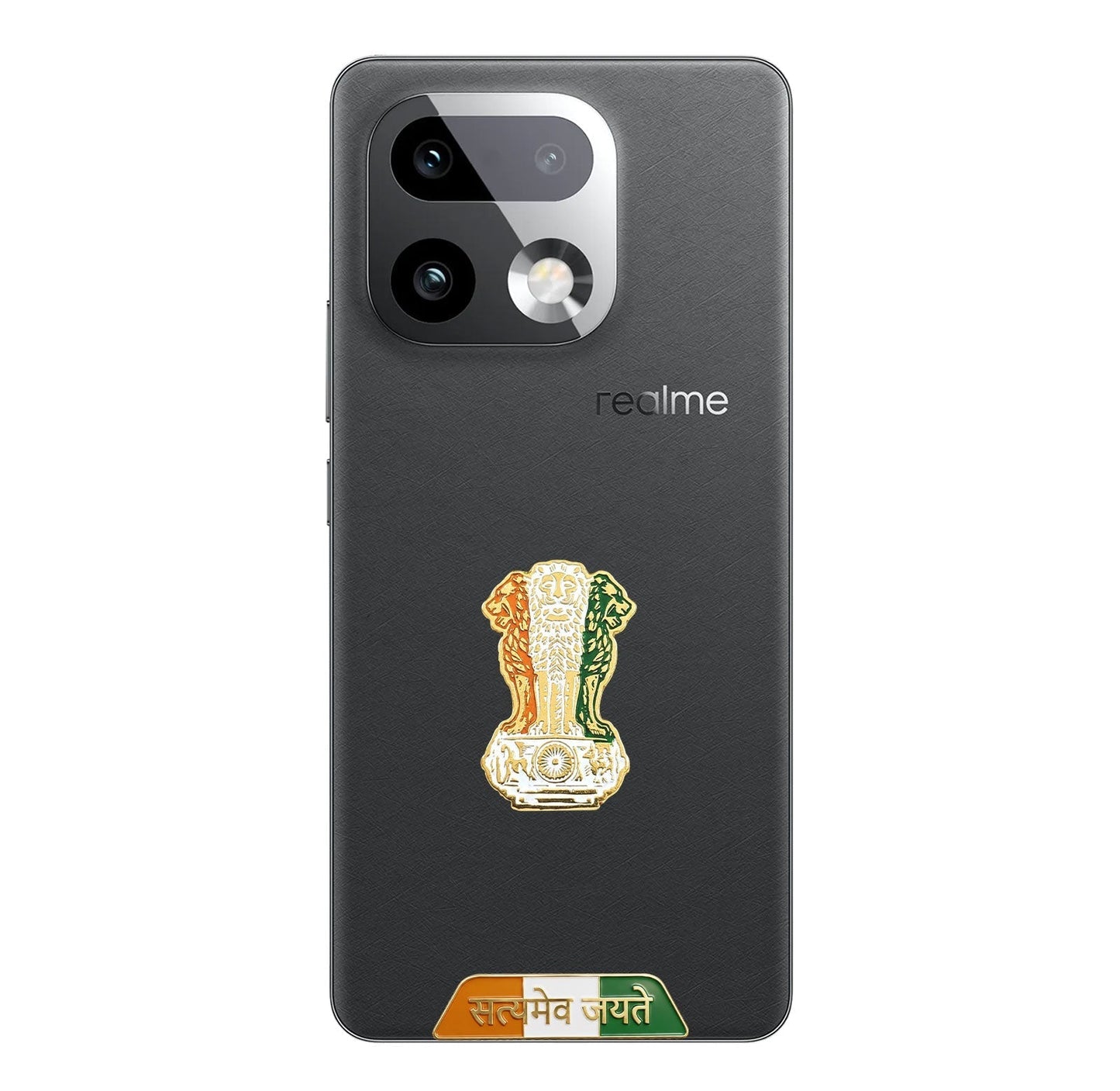 Realme 16 Pro+ 5G Compatible Satyamev Jayate 3D Metal Emblem Sticker