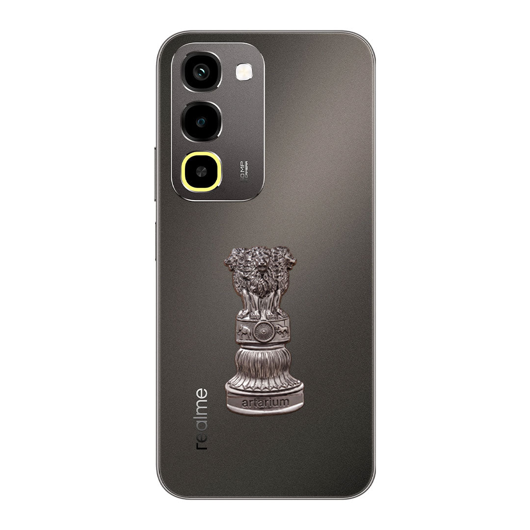 Realme P4R 5G Compatible Satyamev Jayate 3D Metal Emblem Sticker